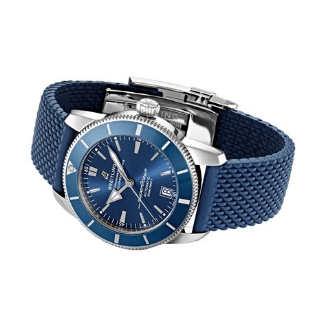 superocean breitling blue silver strap|Breitling Superocean heritage rubber strap.